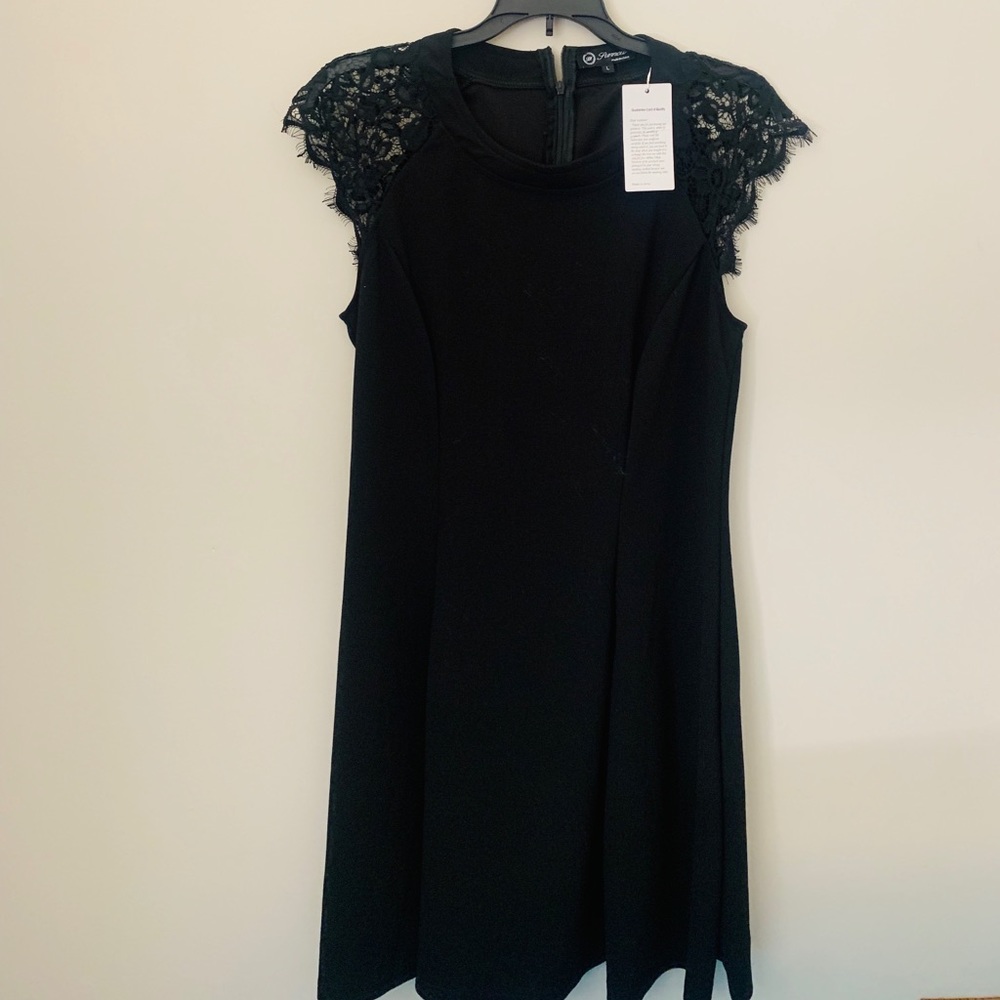 Sunnow women’s black dress large lace sleeve